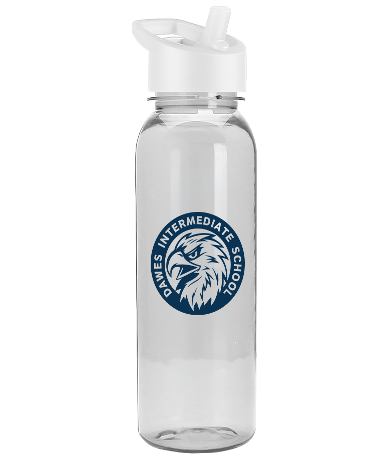 Garyline 24 oz. Clear Water Bottle with Flip-Straw Lid